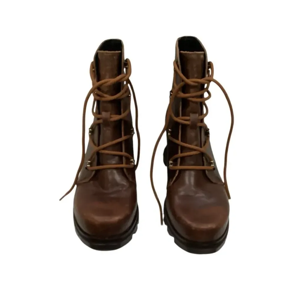 Sorel Joan Of‎ Artic Waterproof Wedge III Booties In Hazelnut Size 8